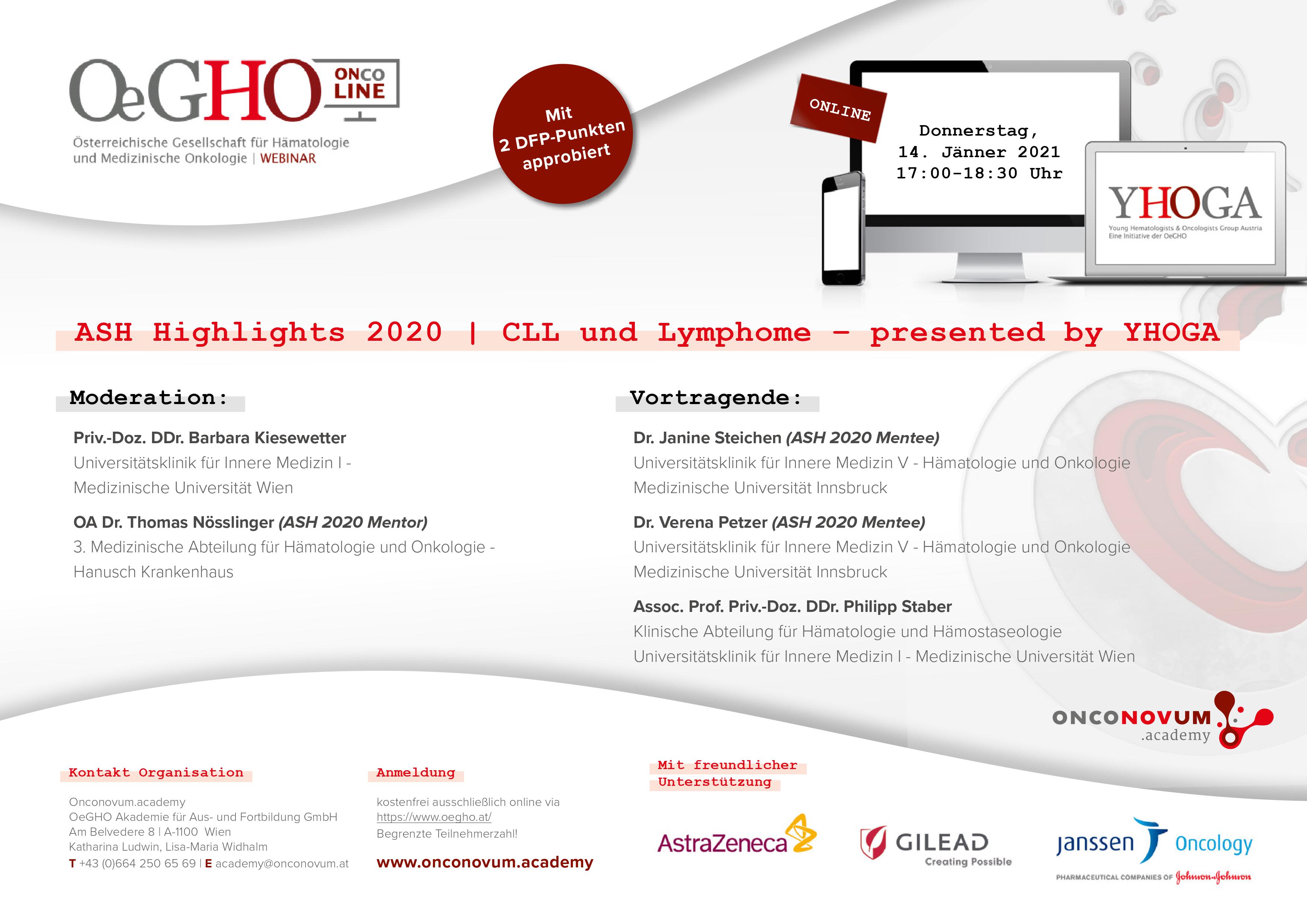 Webinar zum Thema CLL und Lymphome