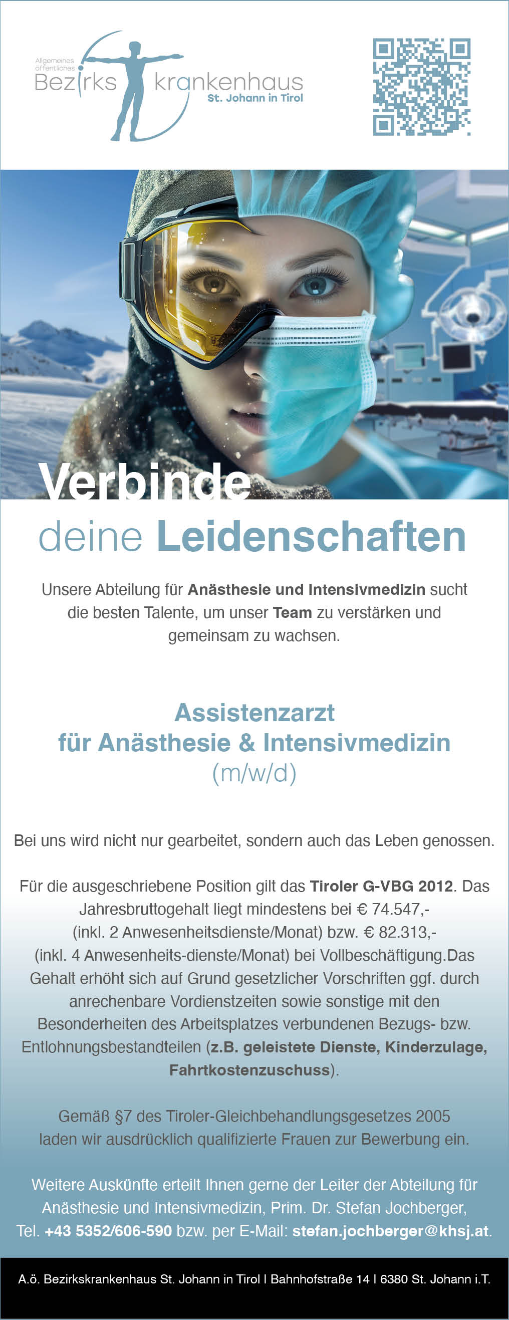 Stellenausschreibung Anästhesie und Intensivmedizin