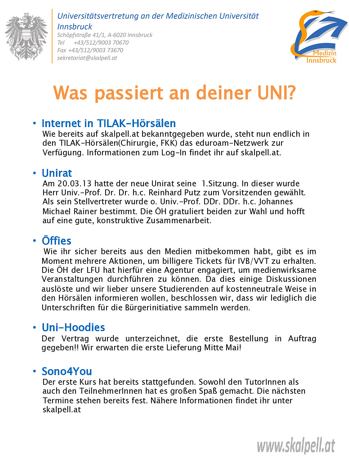 Newsletter März 2013